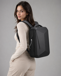 Modern Black Hard-Shell USB Backpack