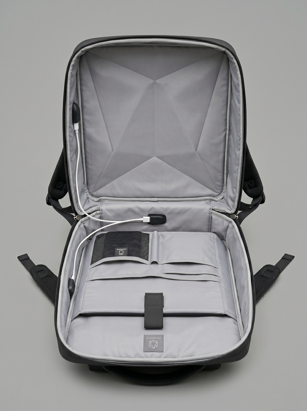 Modern Black Hard-Shell USB Backpack