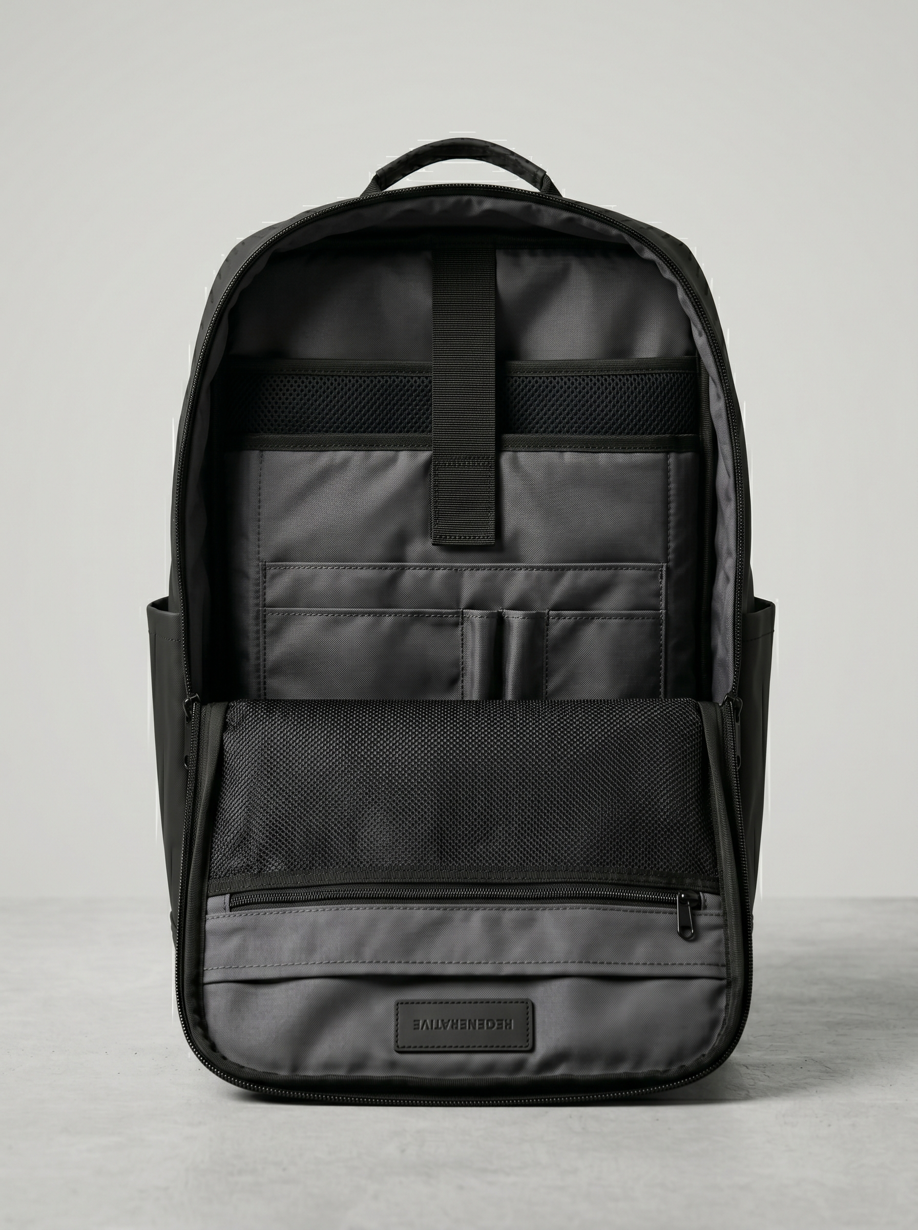 Modern Black Flap-Top Commuter Backpack